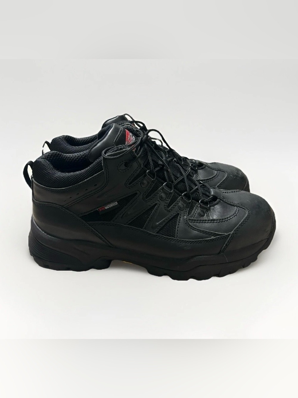 Red Wing Work Boots Men Sz 11 D Waterproof Steel Toe Vibram Black Leather Rugged